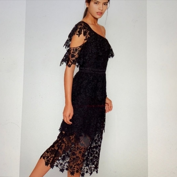 Joie Dresses & Skirts - Joie Belisa black 1 shoulder lace cocktail dress $448